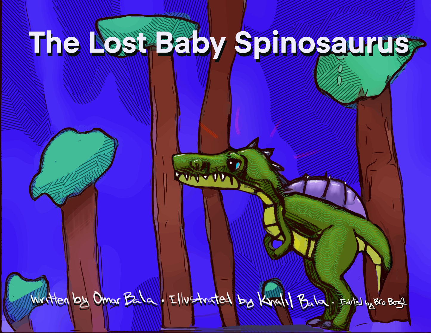 The Lost Baby Spinosaurus children's book about a young dinosaur's journey to find his family, meeting other dinosaurs and learning about them along the way.